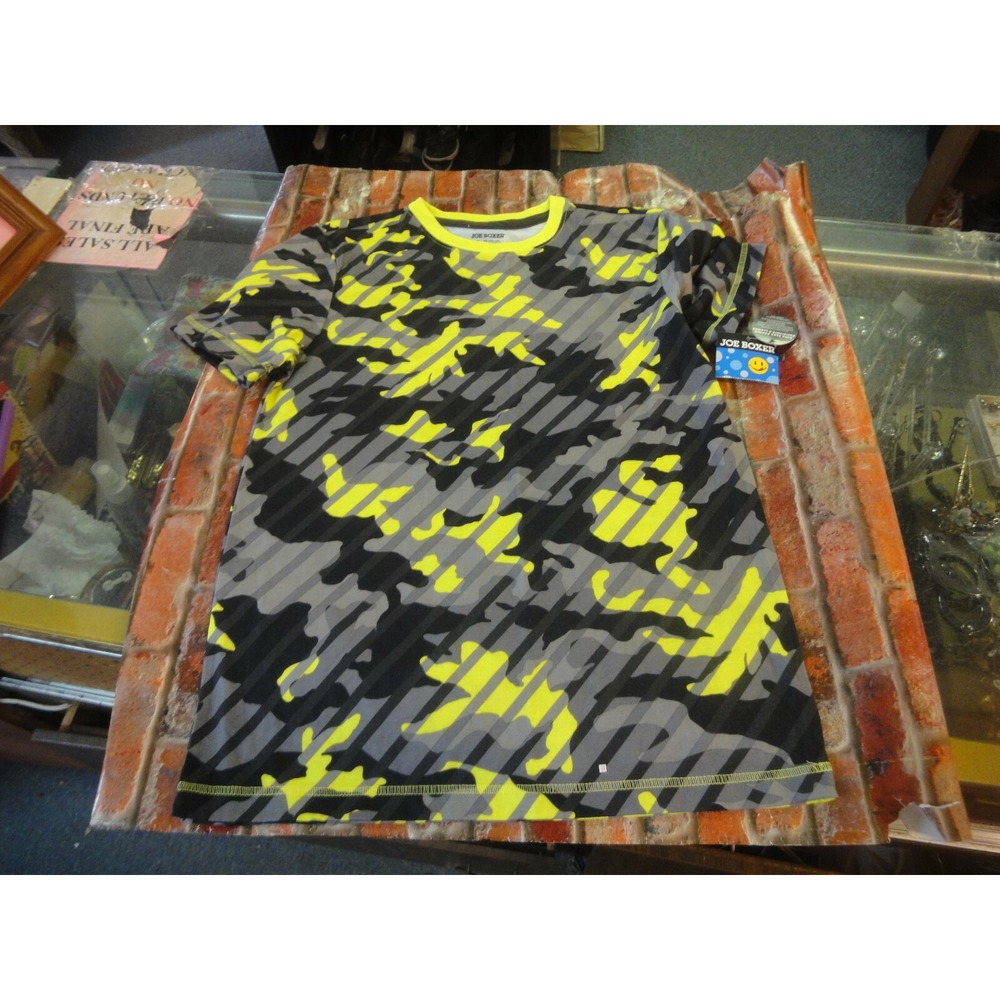 Joe Boxer boys XL 14-16 yellow gray black short sleeve t-shirt top sleepwear NWT
